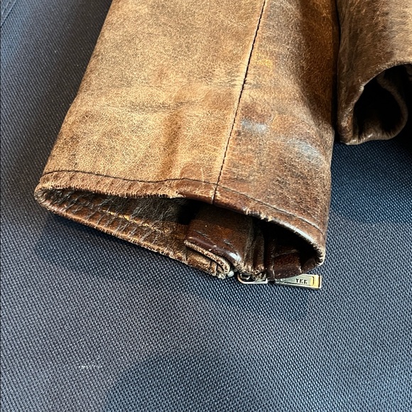 Vintage Y2K Distressed Brown Leather Jacket - Picture 9 of 13